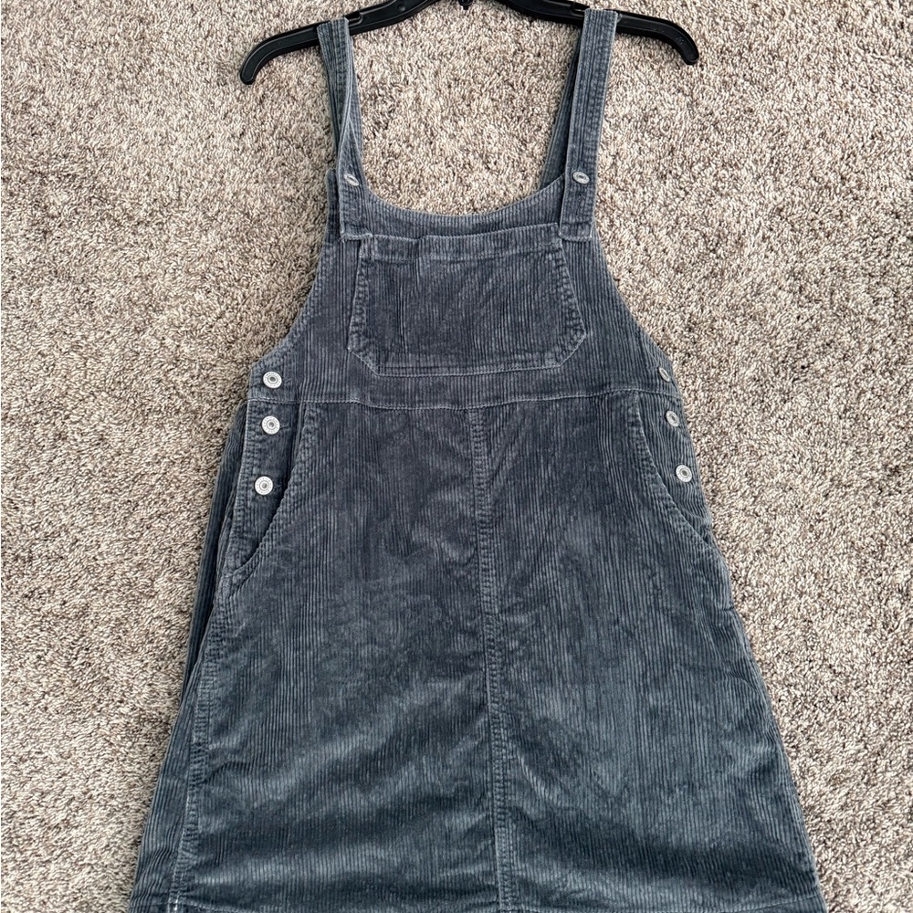 American Eagle Outfitters Charcoal Corduroy Pinafore Dress